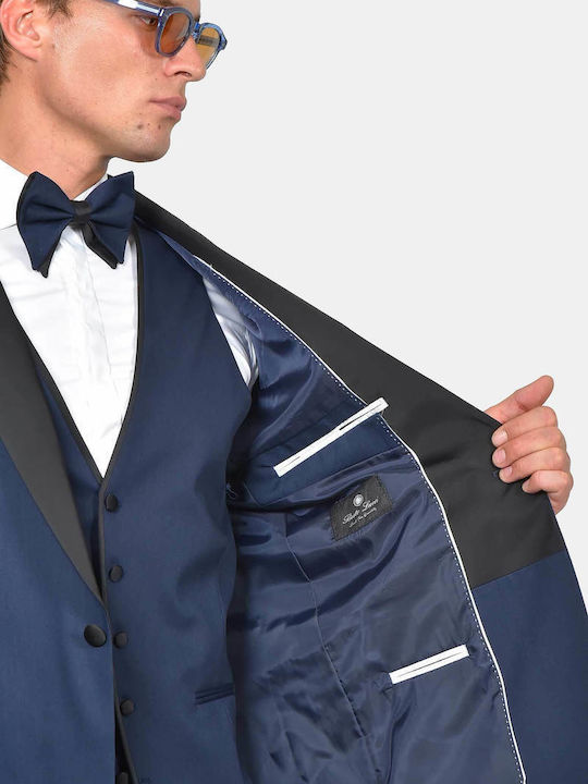 Winter Men's Groom's Suit with Slim Fit Blue