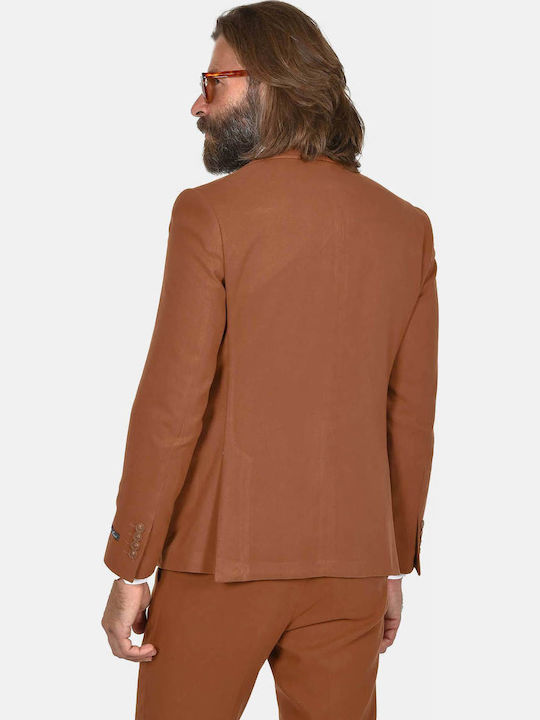Winter Men's Suit with Slim Fit Camel