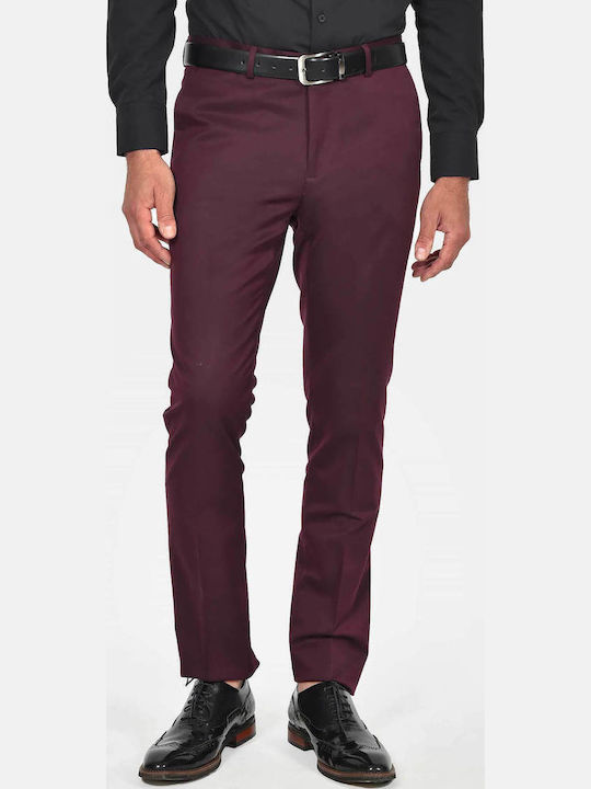 Winter Men's Suit with Slim Fit Burgundy
