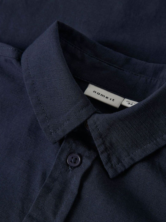 Tricou Pentru Copii Mâneca Scurtă Din In Albastru Închis