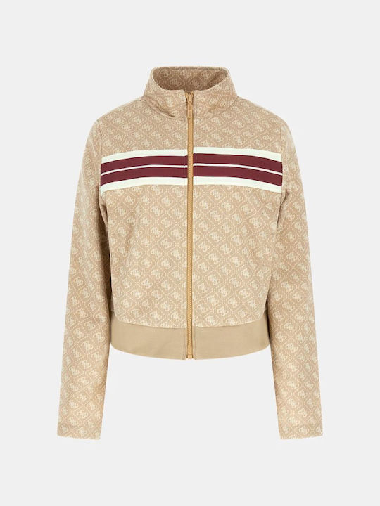 Women's Sweatshirt Cardigan Beige