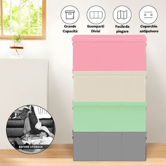 Bakaji Children's Fabric Storage Box Green 91.5x32x40.5cm