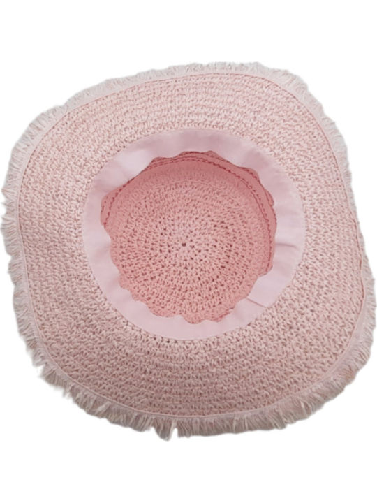 Brims and Trims Γυναικείο Ψάθινο Καπέλο Floppy Ροζ