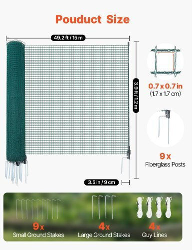 Vevor Drahtzaun Grünes 1,2x15m