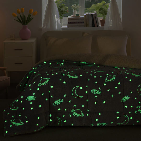 Одеяло Флийс Планети Фосфоресциращо Фосфоресциращи 220x160см