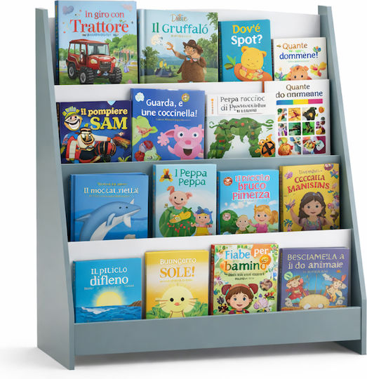 Wooden Floor Bookcase Gray 80x30x88cm