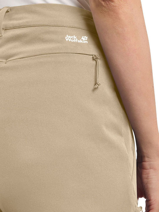 Jack Wolfskin Trail Γυναικείο Μακρύ Παντελόνι Πεζοπορίας Μπεζ