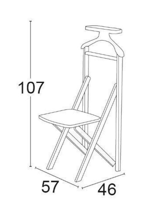 Arredamenti Italia Kremastră De Podea Din Lemn Pliabilă Maro 57x107cm
