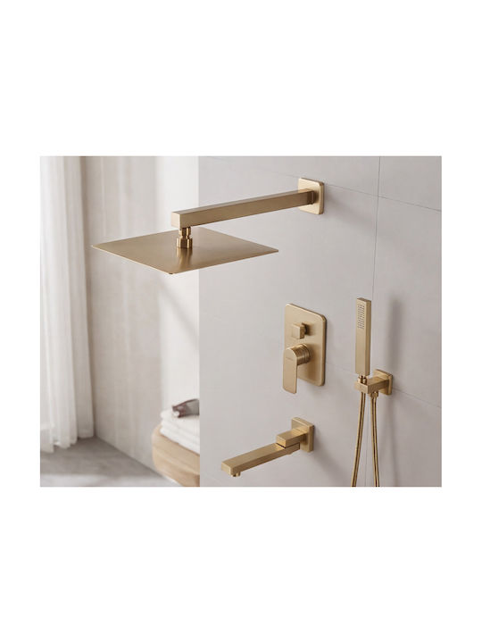Naron Built-In Mixer Mouthpiece Telephone & Shower Head Set for Shower 3 Exits