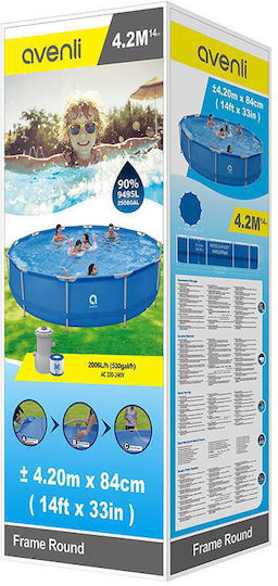 Avenli Piscină cu Cadru Metalic