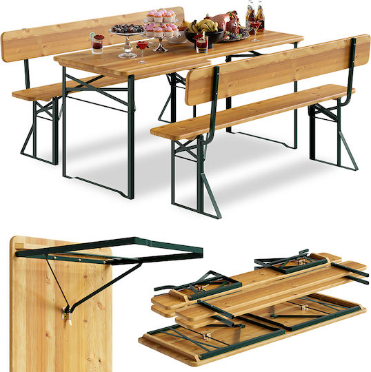 Garten- und Outdoor-Möbelsets Typsatz Speisesaal 3 Stück Dunkes Grünes
