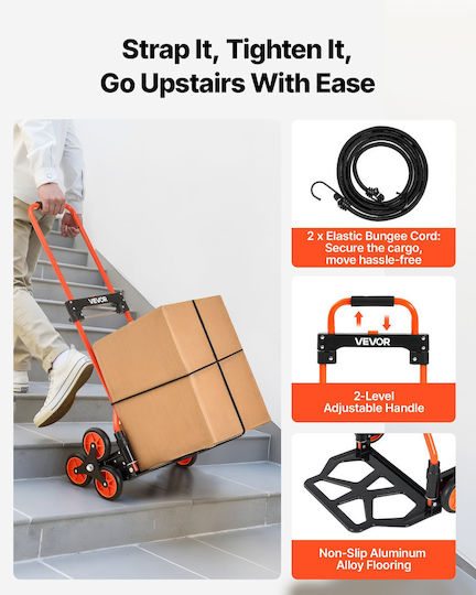 Vevor Collapsible Transport Trolley for Load Weight up to 54kg in Gray Color