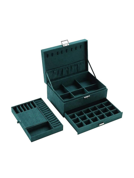 Loco Jewellery Box with Drawer Green 11x24.5x18cm Loco Jewellery Box with Drawer Green 11x24.5x18cm