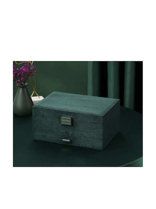 Loco Schmuckkästchen mit Schublade Grünes 11x24.5x18cm