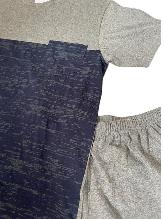 Snelly Sommer Herrenpyjama Grau