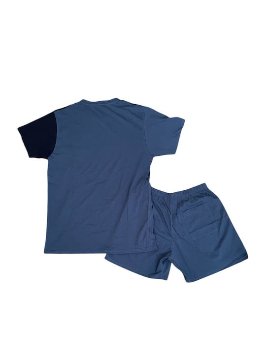 Snelly Sommer Herrenpyjama Blau