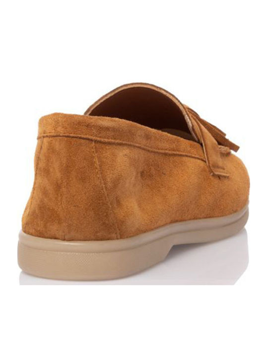 Leather Women's Loafers in Brown Colour