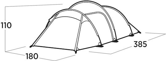 Easy Camp Σκηνή Camping Τούνελ Πράσινη 4 Εποχών για 3 Άτομα 385x180εκ.