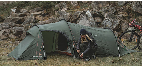 Easy Camp Σκηνή Camping Τούνελ Πράσινη 4 Εποχών για 3 Άτομα 385x180εκ.