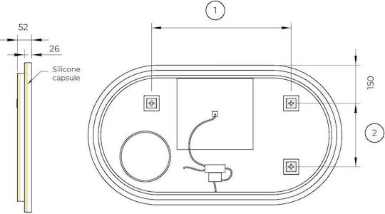 Imex Oval Badezimmerspiegel Led 120x60cm Blauer