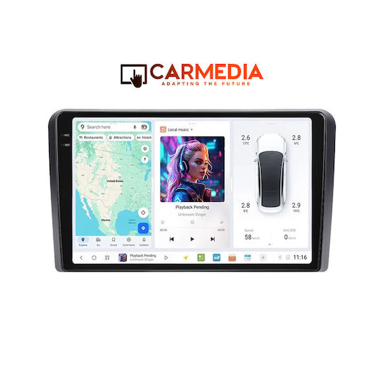 Carmedia Ηχοσύστημα Αυτοκινήτου για Citroen C5 2007-2017 (Bluetooth/USB/AUX/WiFi/GPS/Apple-Carplay/Android-Auto) με Οθόνη Αφής 10.36"