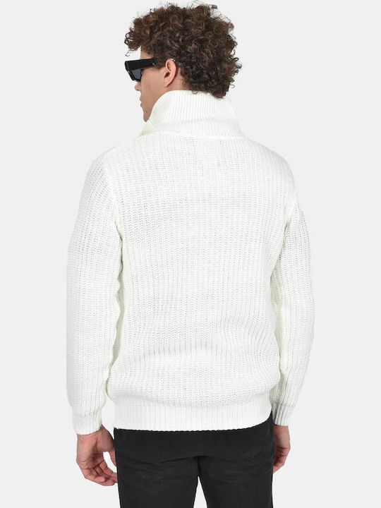 Herren Gestrickte Jacke mit Buttons Ecru