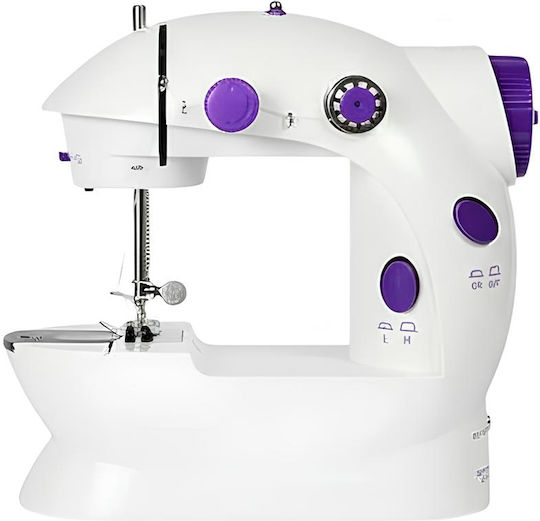 Avizar Mini Electric Sewing Machine Adjustable Speed Led Lighting White