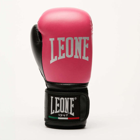 Leone 1947 Boxing Gloves Made of Synthetic Leather for Competition Pink