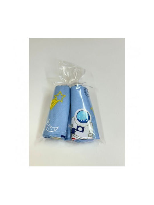 Nona Bebe Set Baby Cradle Cotton Blue Sheets 75x120cm 2 Pieces
