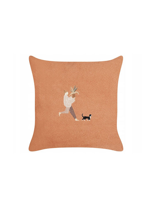 Beliani Sofa-Kissen Orange 45x45 cm