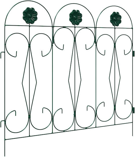vidaXL Gartenhecke Aus Metallischer Gartenhecke In Grüne Farbe 3,05m x 55,5cm 5Stücke