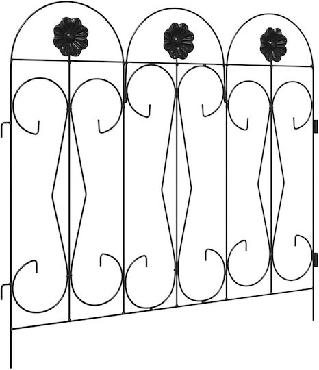 vidaXL Gartenhecke Metallische Gartenhecke in Schwarz Farbe 3,05m x 55,5cm 5 Stück