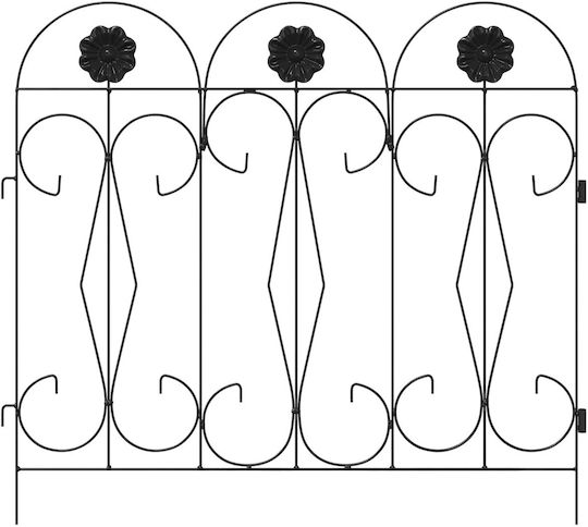 vidaXL Gartenhecke Metallische Gartenhecke in Schwarz Farbe 3,05m x 55,5cm 5 Stück