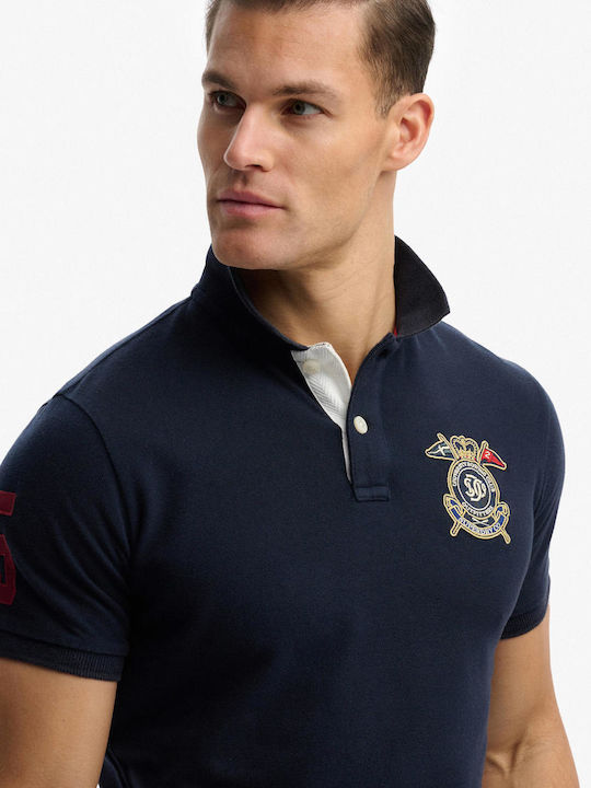 Polo Short Sleeve Navy Blue Blouse