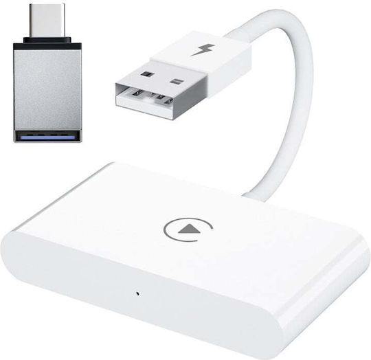 Wireless Adapter Ctht-020-2 Apple Carplay Iphone Ios 10+ Usb-type C Dongle 5g Wifi Bluetooth Automatic Connection White
