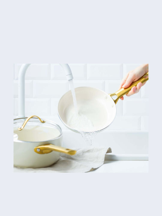 Green Pan Padova Reserve Cookware Set Made of Aluminum Cream White with Ceramic Interior Coating 6 Pieces