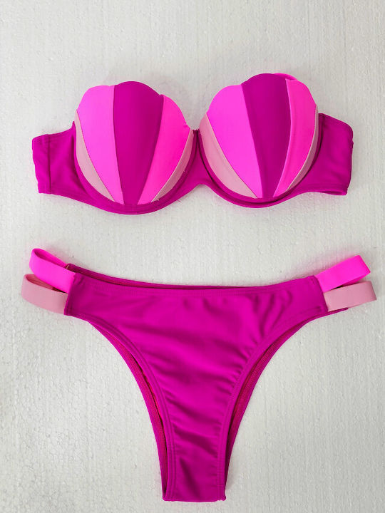 Set Bikini Push Up Brazil Roz