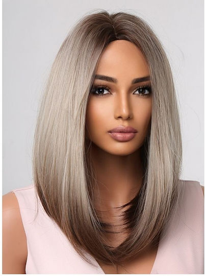 Animis Beauty Perucă cu Păr Sintetic în Nuanță Castanie 40cm