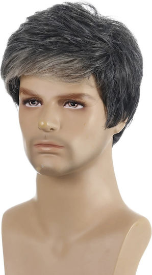 Animis Beauty Herren Perücke mit Echthaar in Grau Farbe
