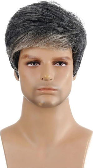 Animis Beauty Herren Perücke mit Echthaar in Grau Farbe