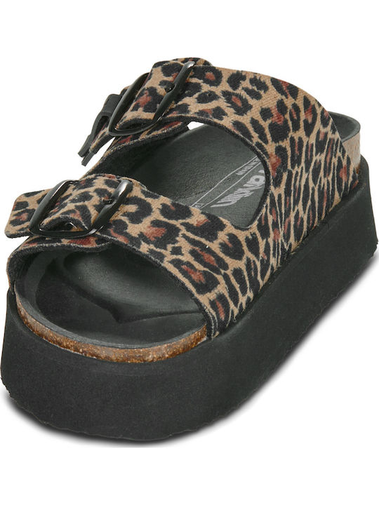 Vibe Biochampion Women's Flat Sandals Brown DFSH414003-Leop
