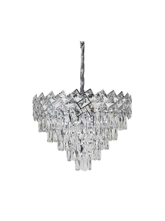 Alista Home Candelabru 8xE27 Ø39cm cu Cristale Transparente AT1CT-IM1P-HT2L-CC800/500CH