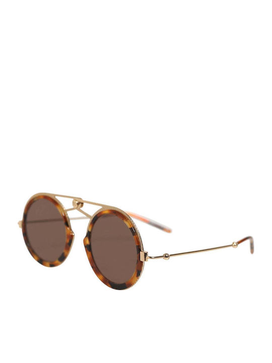 Dolce & Gabbana Унисекс Слънчеви Очила с Кафяв Костенурков Рамка и Златни Лещи GLA1436