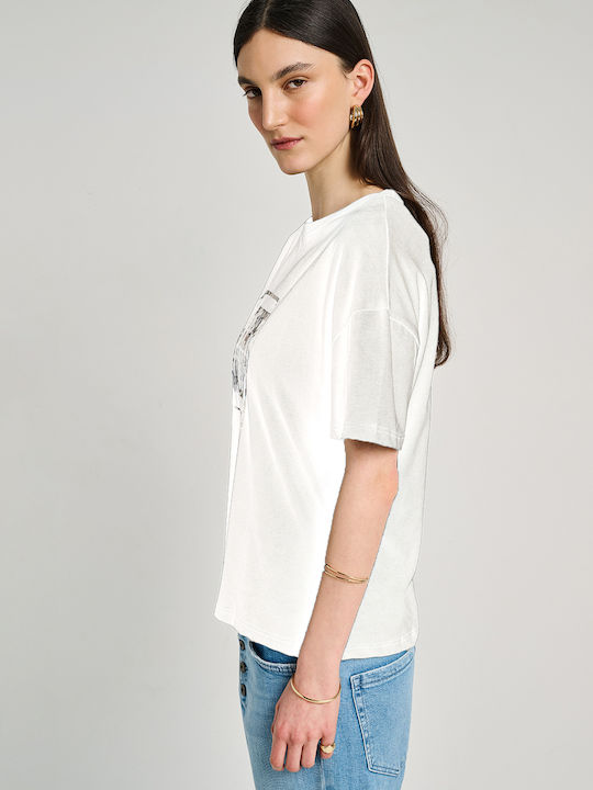 Women's Short Sleeve Blouse White 63-004.055.N0010