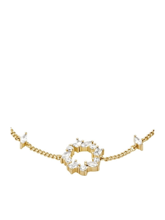 Fossil Women's Gold Plated Bracelet with Zircon 19cm Fossil Women's Gold Plated Bracelet with Zircon 19cm