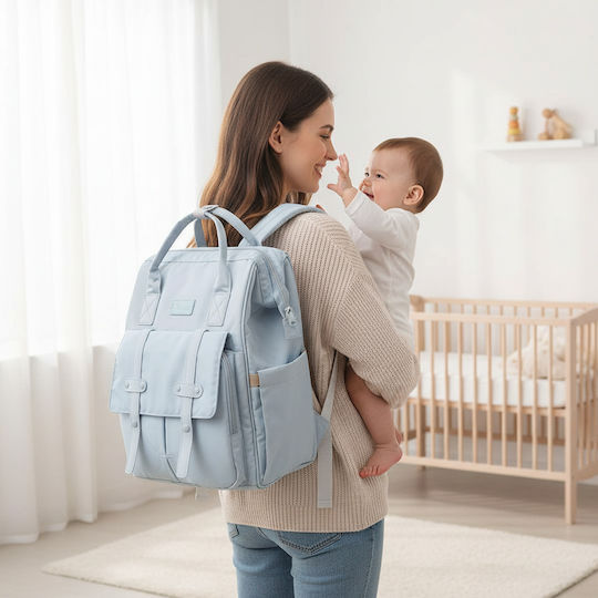 Zola Wickeltasche Rucksack Blau 40x30x15cm