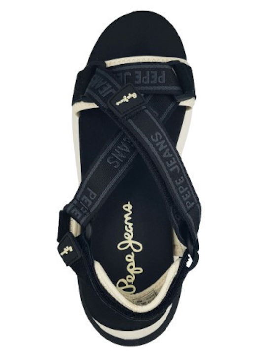 Leather Women's Flat Sandals Black