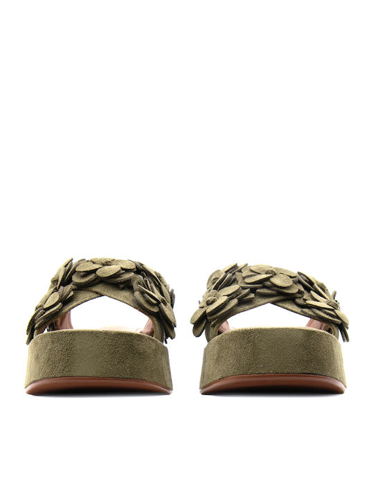 Γυναικεία Σανδάλια Flatforms Χακί
