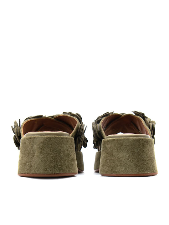 Γυναικεία Σανδάλια Flatforms Χακί
