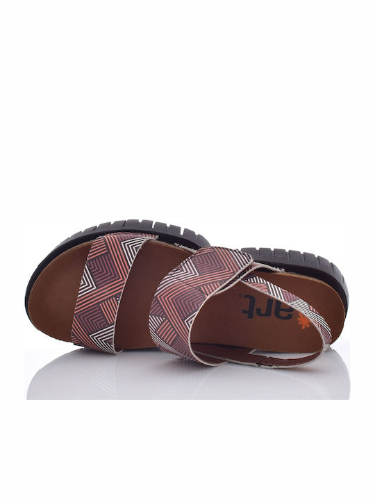 Leder Flache Damen Sandalen Braun